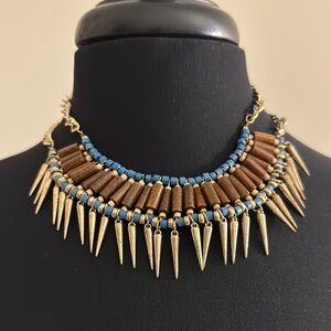 Spiked Pendants Statement Necklace EUC